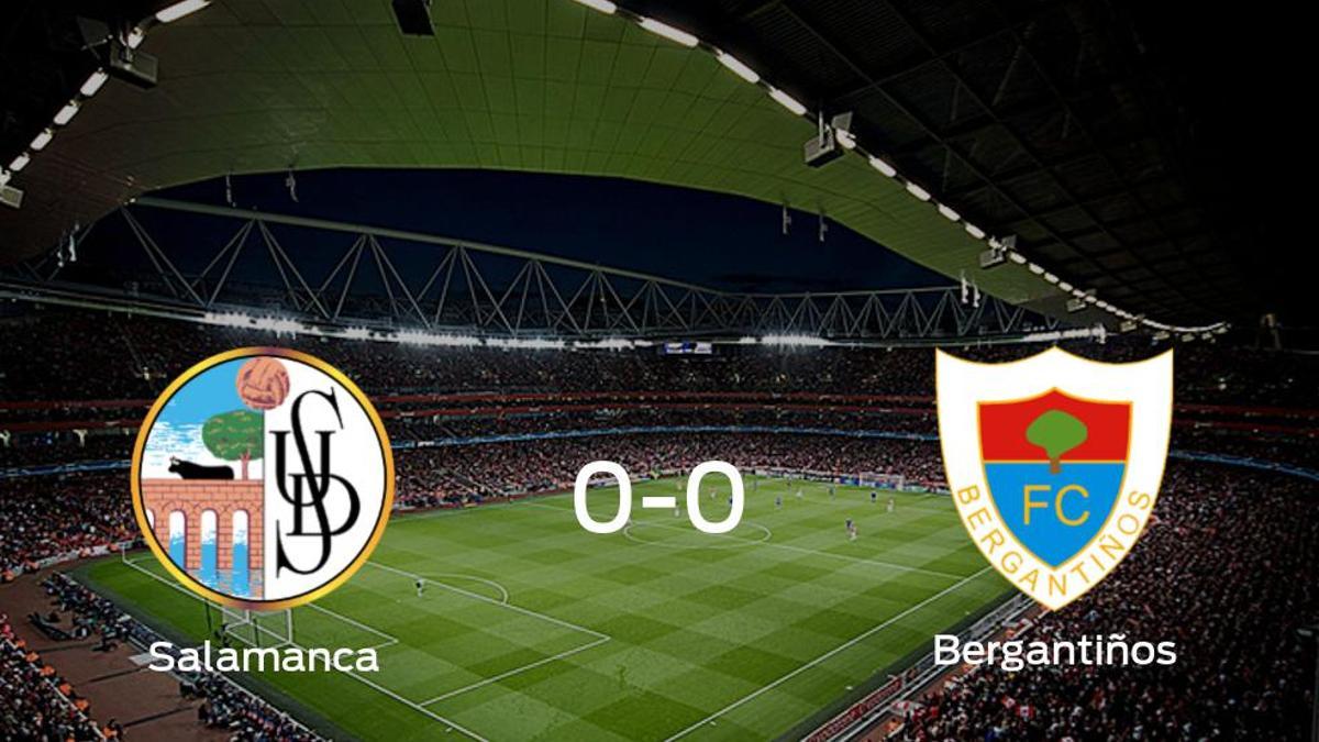 El Salamanca UDS y el Bergantiños se reparten los puntos en un partido sin goles (0-0)