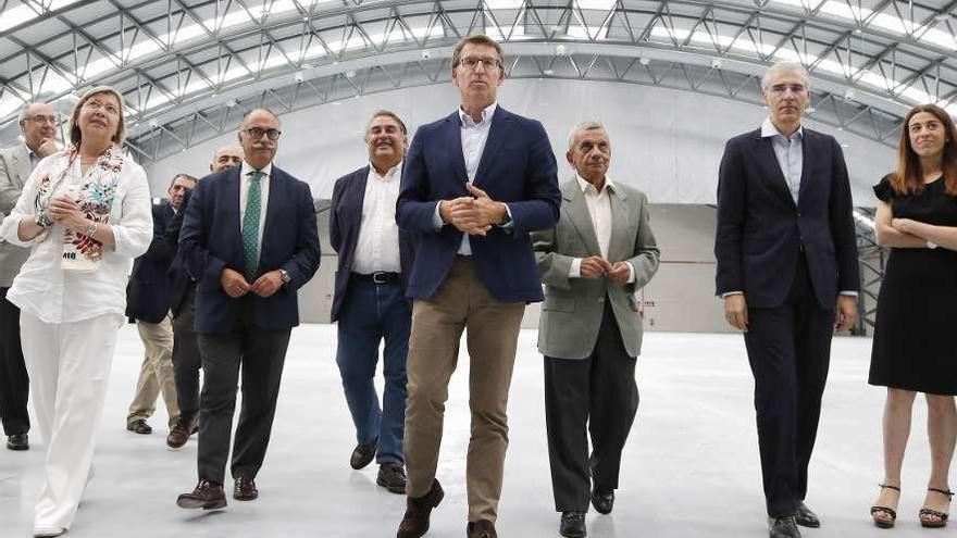 Núñez Feijóo, Quintana y Conde representaron a la Xunta durante la visita de las instalaciones. // Alba Villar