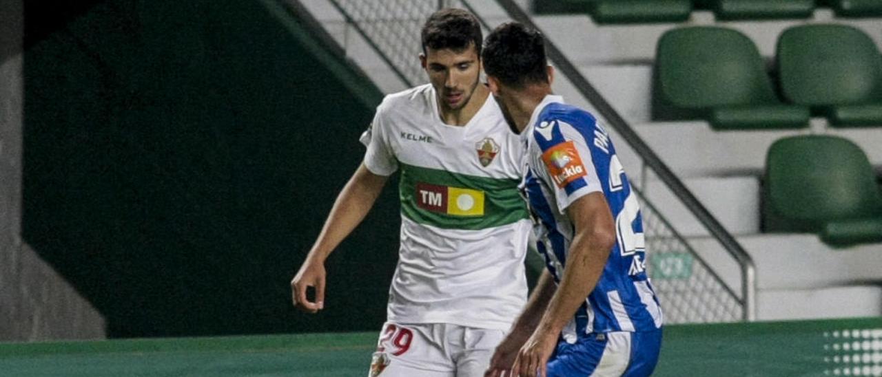 Nacho Ramón, en el partido de su debut frente al Deportivo.