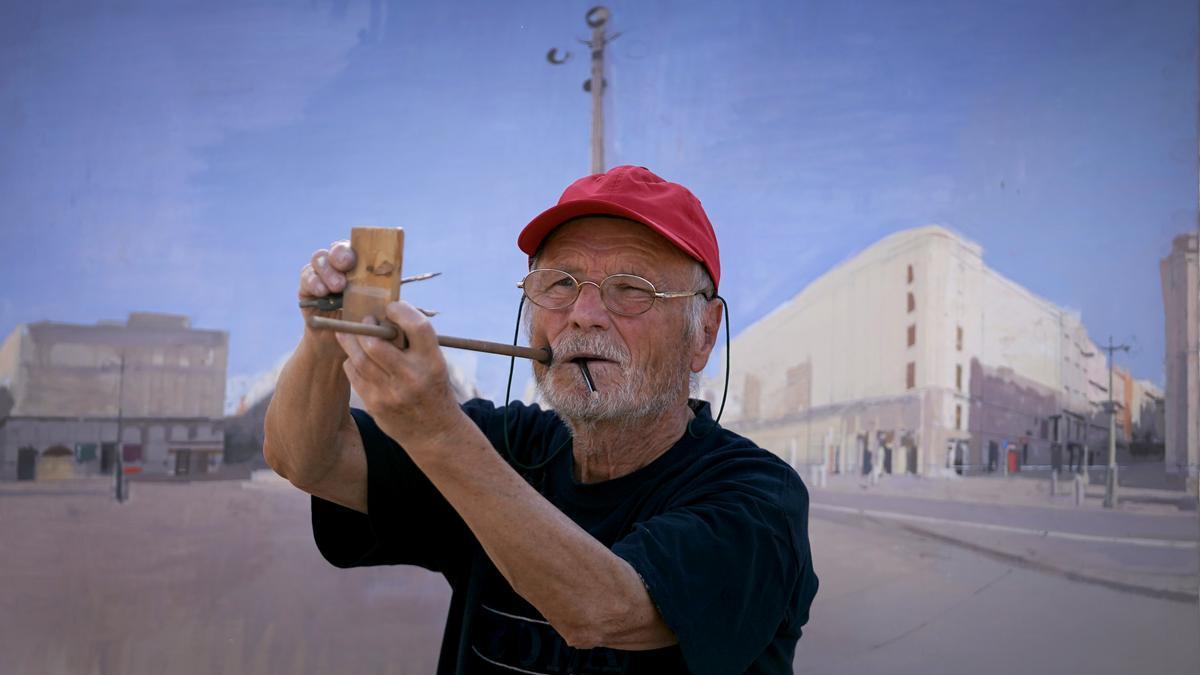 Antonio López en la Puerta del Sol de Madrid este pasado verano.