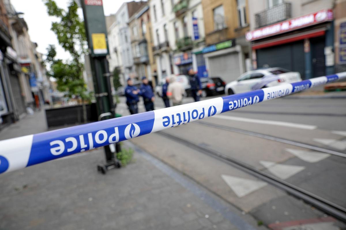 Vista del lugar del atentado con dos muertos en Bruselas.