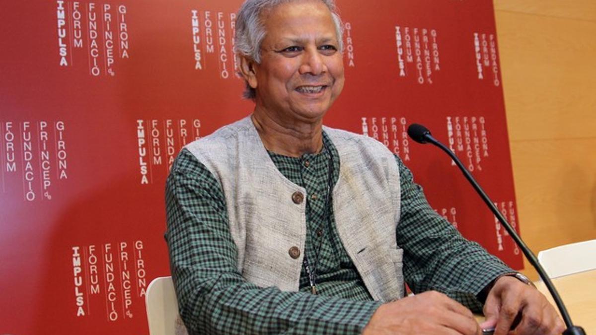 Muhammad Yunus, en Girona, el pasado junio.