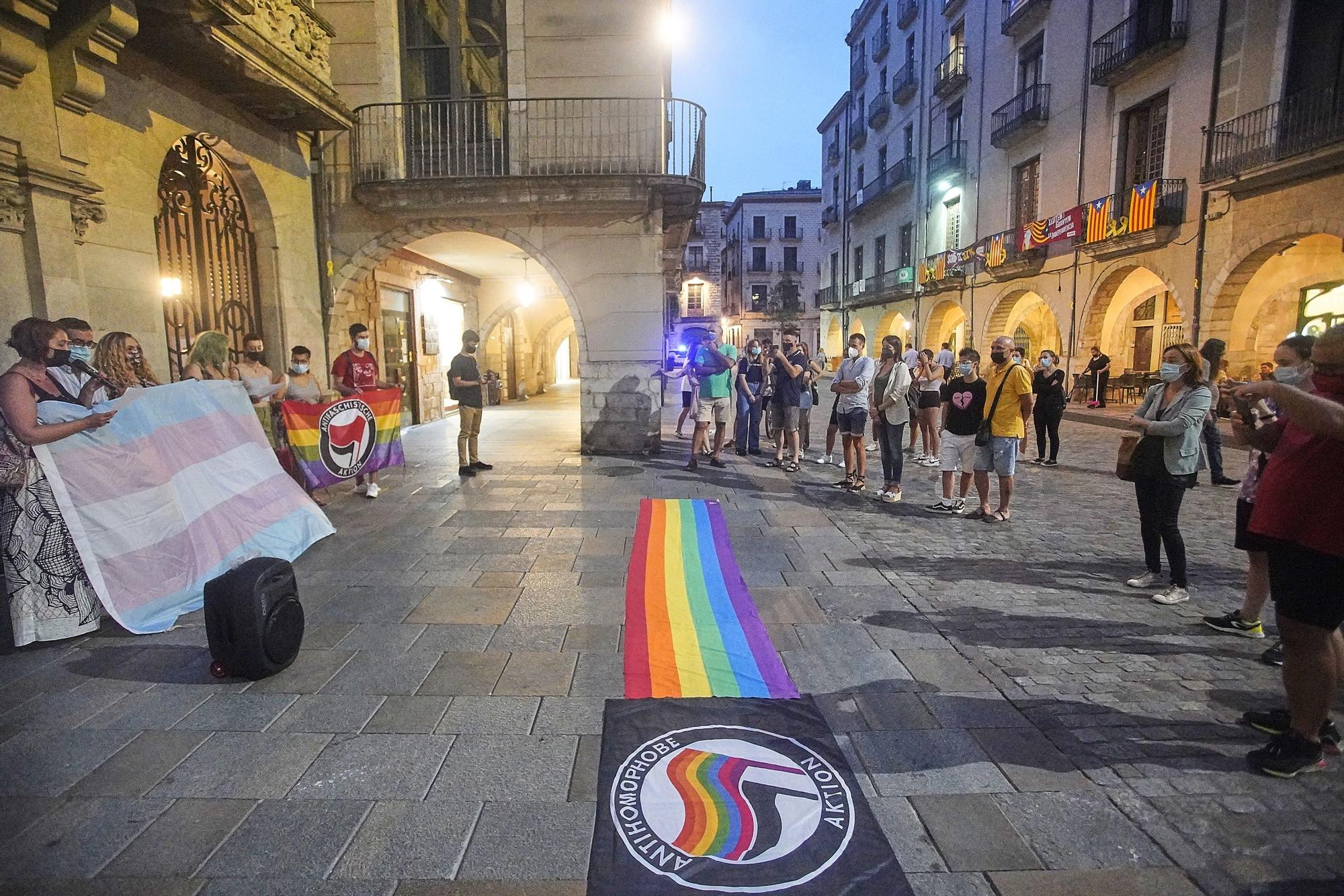 Concentració a Girona contra les agressions al col·lectiu LGTBI