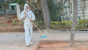 Quejas por el rodaje en una calle de Barcelona convertida en una pista de Roland Garros