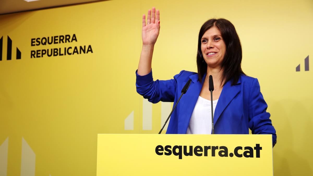 La portavoz de ERC, Marta Vilalta, en la rueda de prensa tras la Ejecutiva