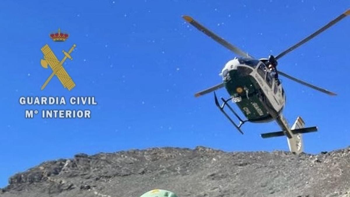 Un rescate llevado a cabo en el pico La Munia el pasado sábado.