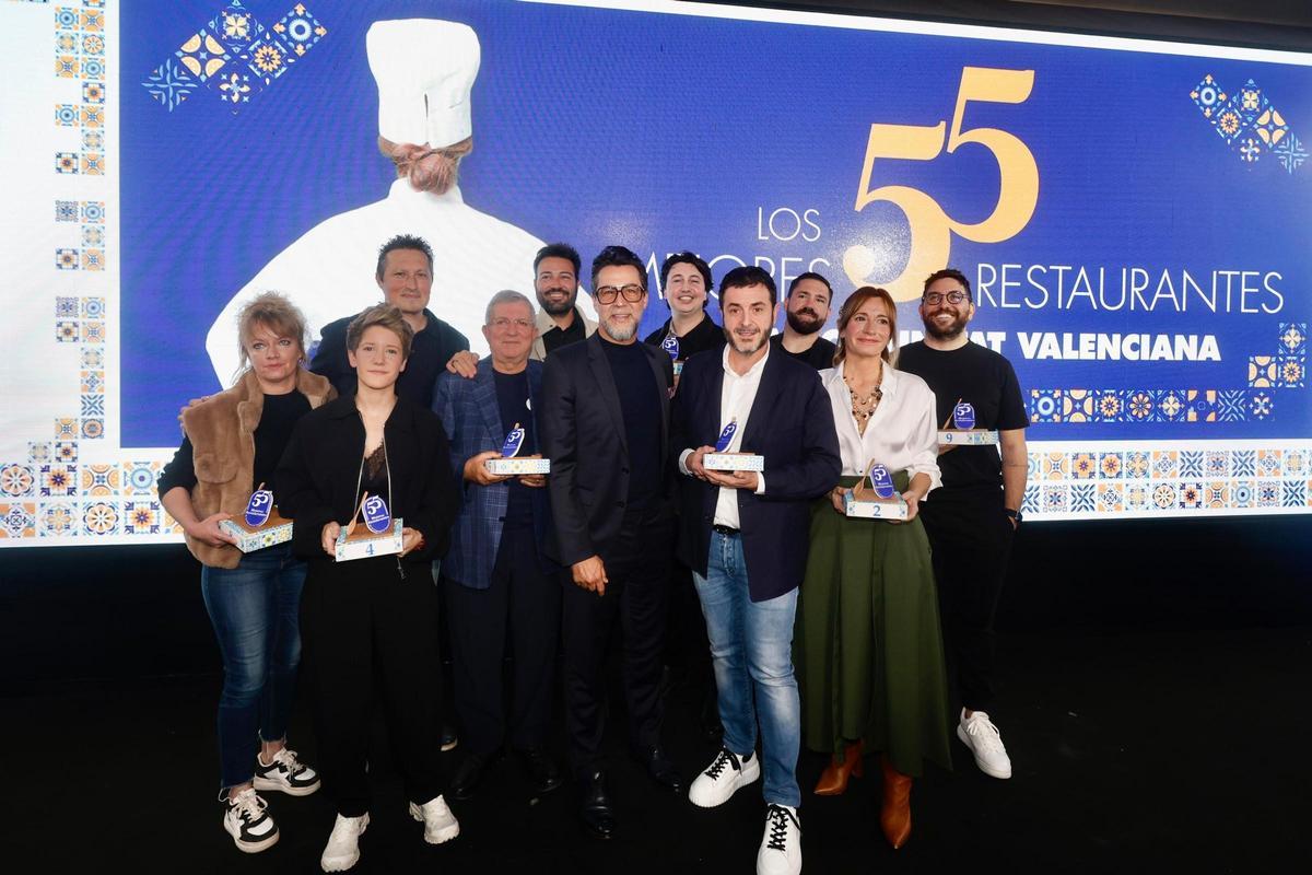 Foto final de la décima edición de la Guía de los 55 Restaurantes de la CV