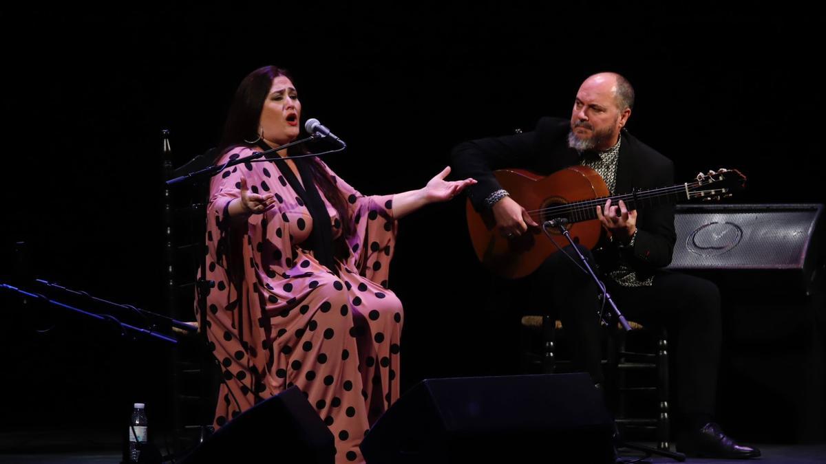 Una cantaora ayer durante la fase de selección en el teatro Góngora.