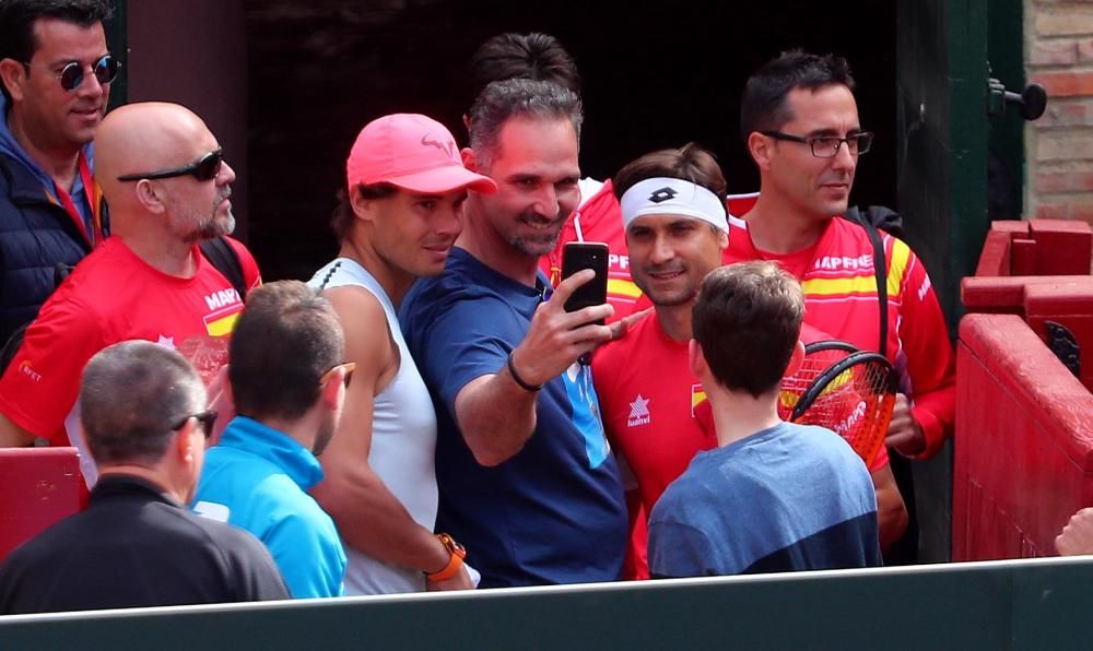 Rafa Nadal y David Ferrer entrenan en Valencia