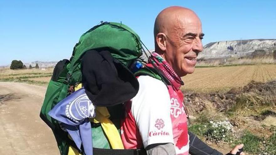 Salvador Serra en un tram de la ruta a l&#039;entorn de Saragossa