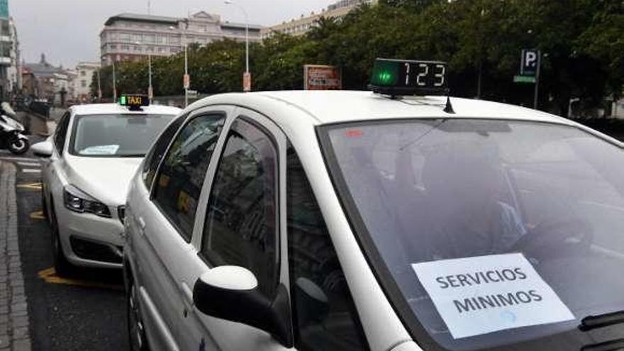 Huelga de taxis, el pasado julio, por las licencias VTC.