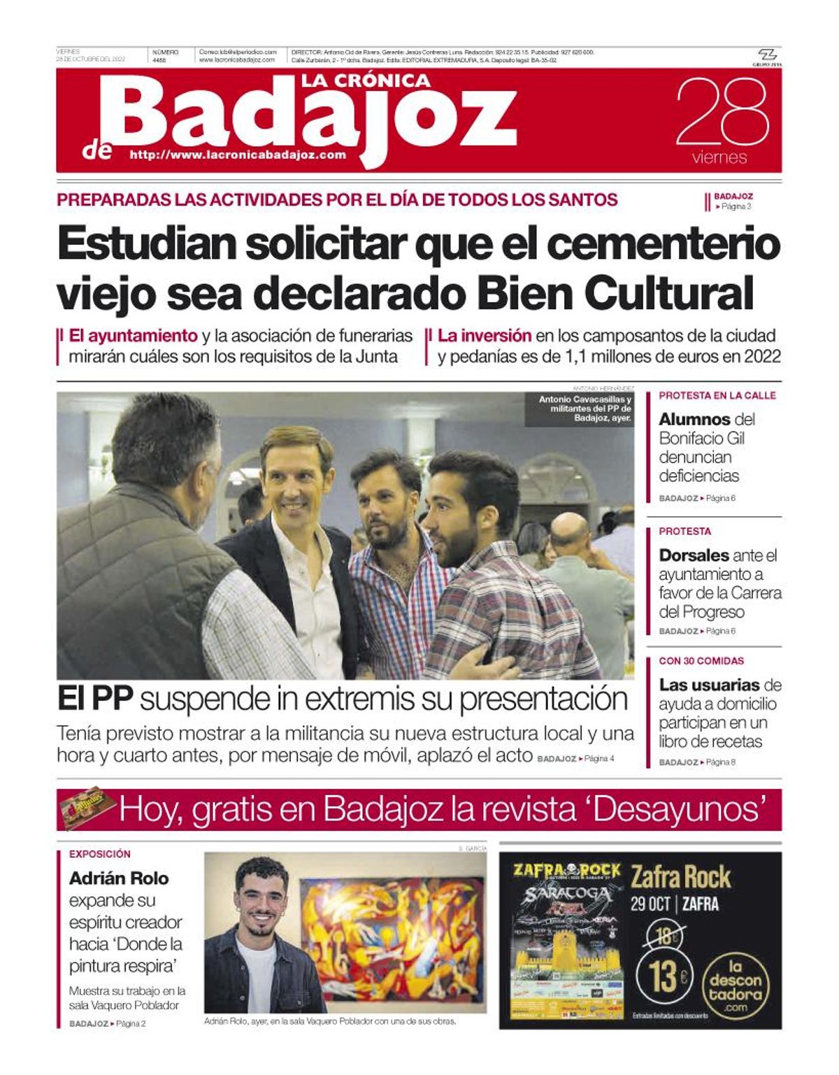 Consulta la portada correspondiente al día 28 de octubre de 2022