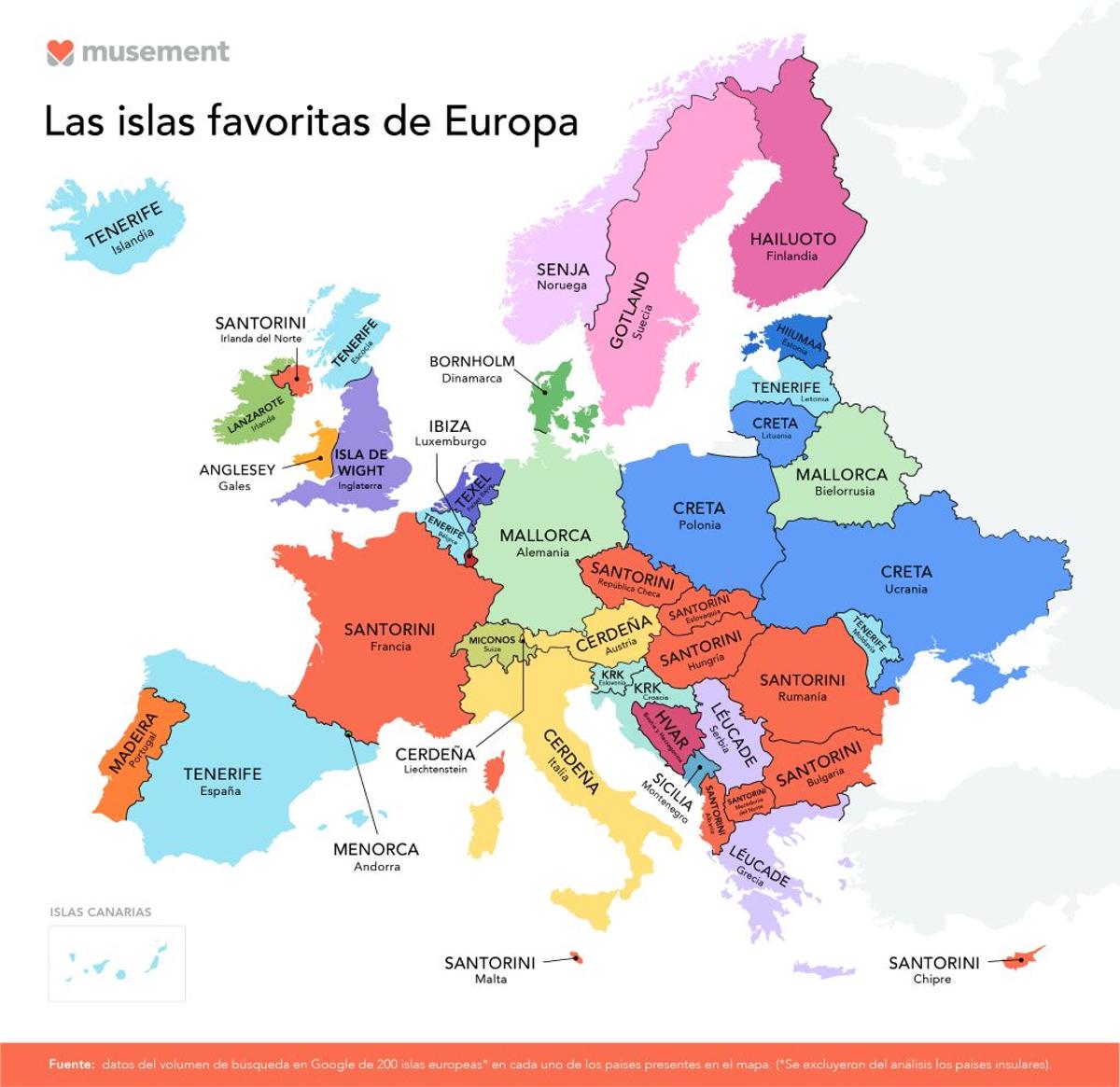 Islas favoritas, mapas, europa, con titulo