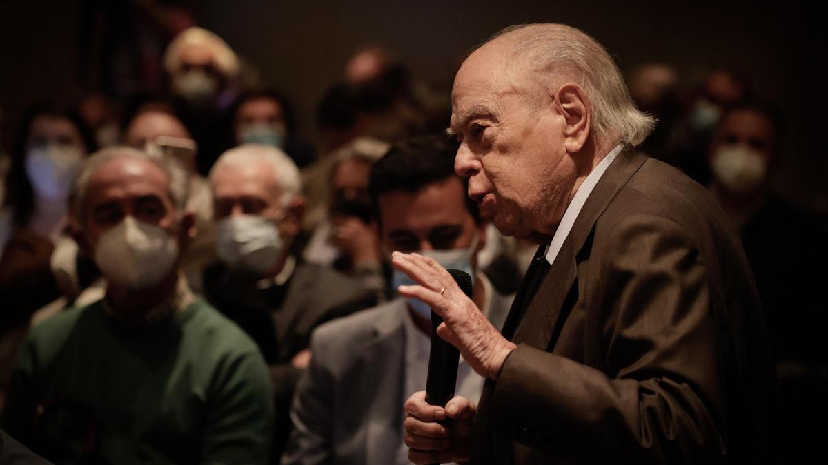 El expresidente de la Generalitat, Jordi Pujol, durante su intervención.