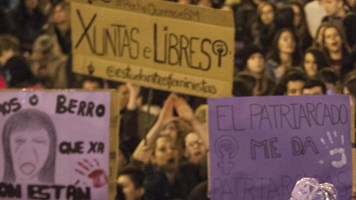 Una concentración feminista en Ourense.