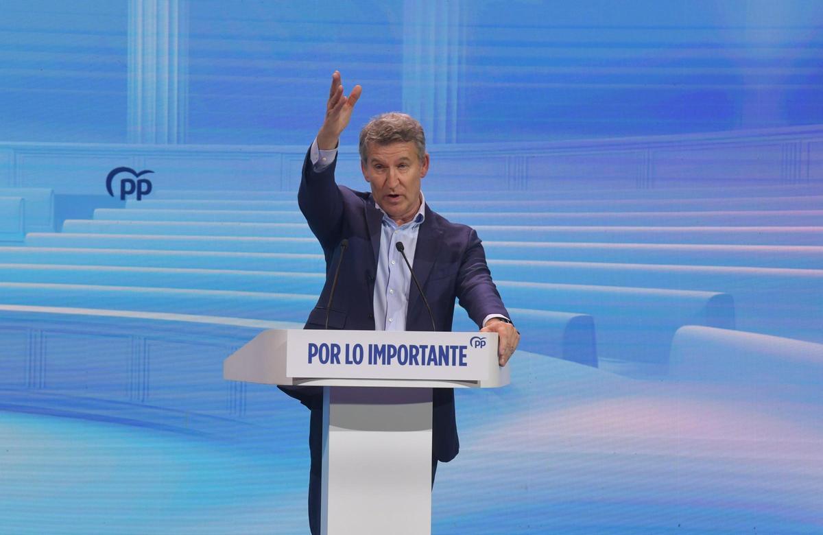 Feijóo, en Palexco durante la clausura de la XXVIII Interparlamentaria del PP.