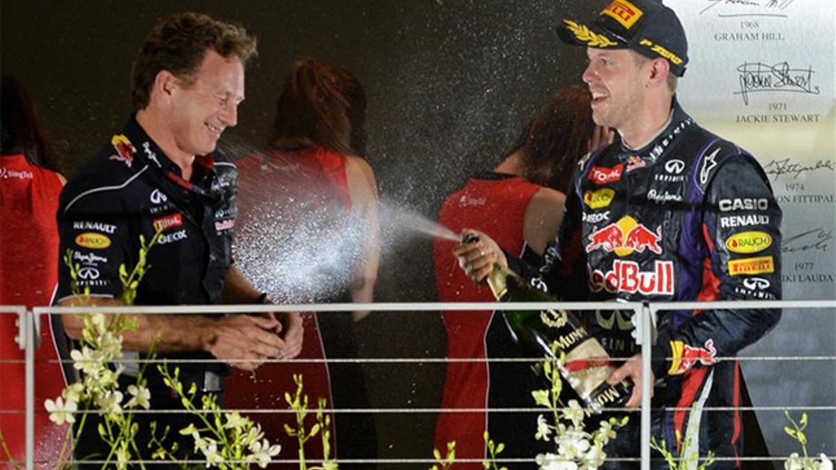 Horner sufrió por Vettel en una temporada difícil para el piloto alemán