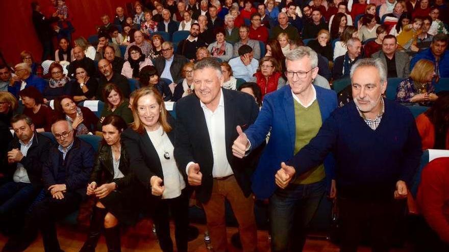 Pastor, Martín, Rueda y Tourís, en el acto de ayer en el Pardo Bazán. // Rafa Vázquez