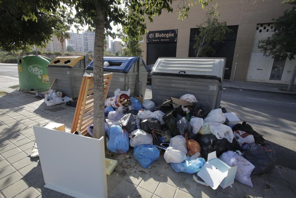Basura en las calles de Alicante