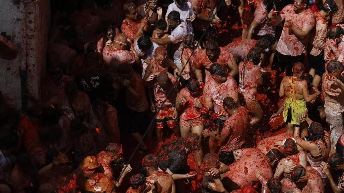 Die Tomatenschlacht "La tomatina" 2026 in Buñol.