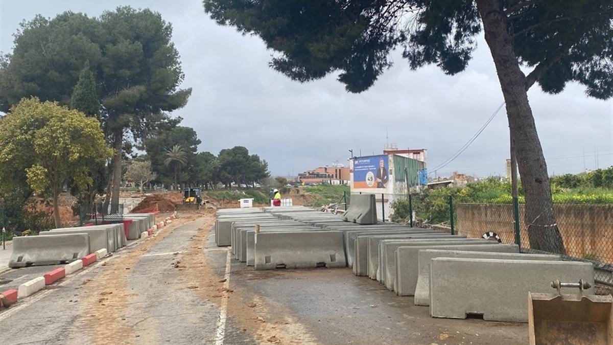 Las obras del puente ed la Travesía de la Diputación de Picanya han comenzado por la parte norte.