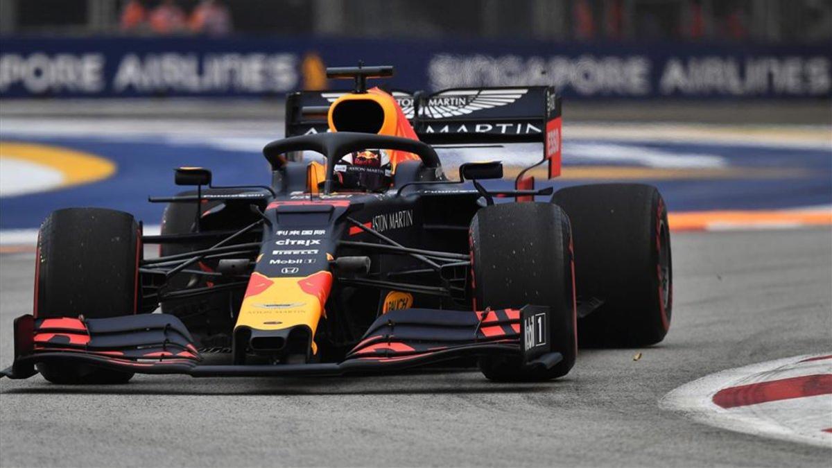 Max Verstappen en el circuito de Singapur