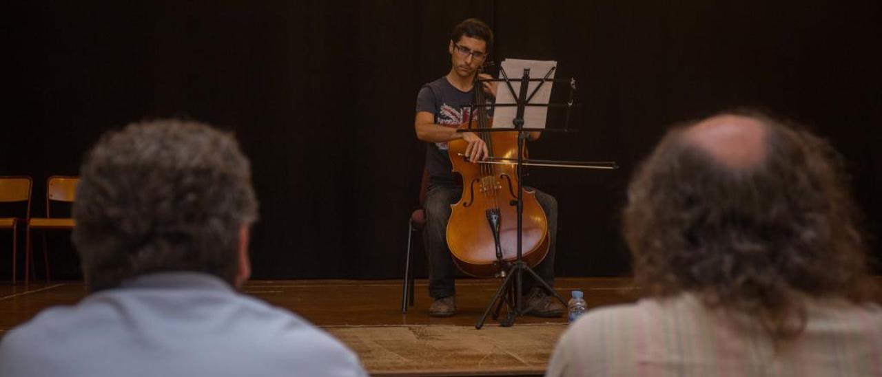 Pruebas de selección de músicos para la Orquesta Filarmónica de la UA, este martes.