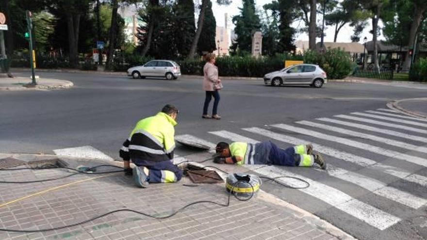 Primeros trabajos en la zona de Cervantes para el cambio de tráfico del lunes