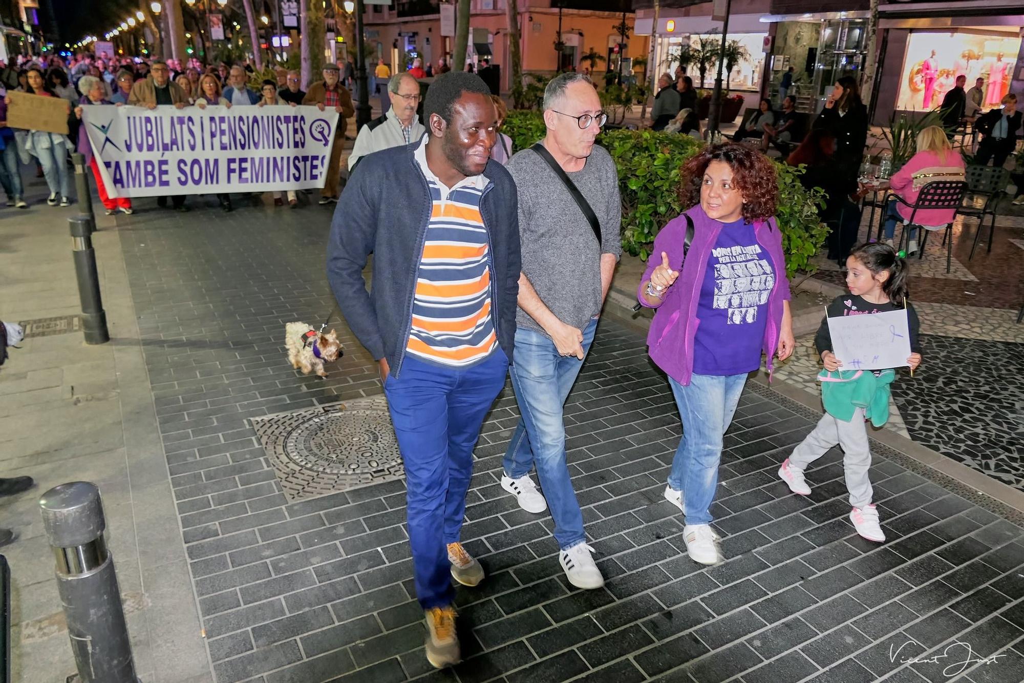 La manifestación feminista del 8M en Gandia