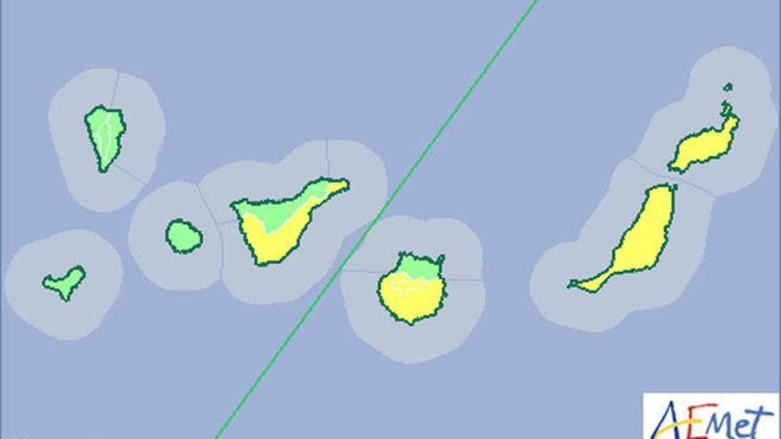 Avisos activos este martes en Canarias.