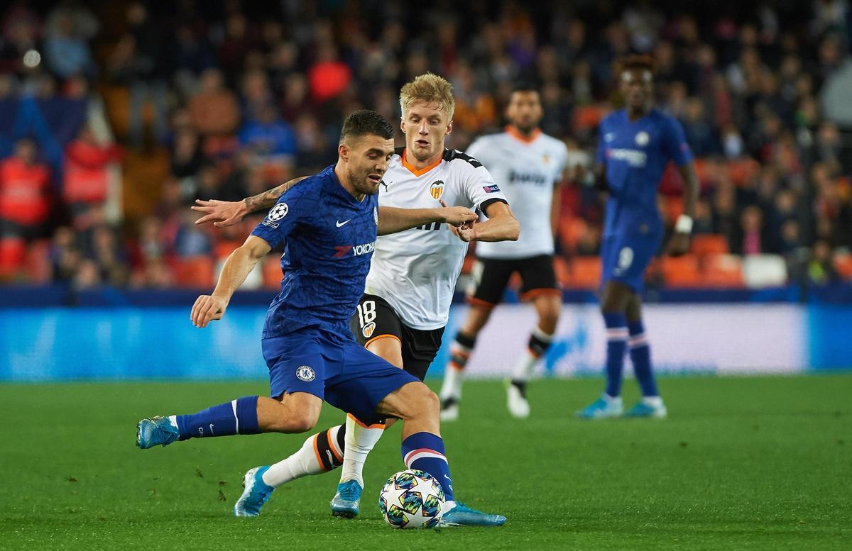 Kovacic y Wass, en el Valencia-Chelsea de la 2019-2020, la última en Europa