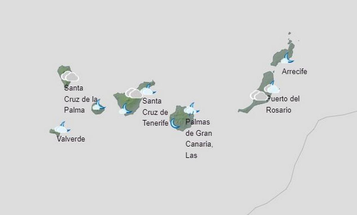 Imagen de la previsión de la Aemet para la noche de este viernes 29 de marzo de 2024.