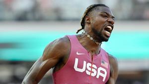 Noah Lyles en la semifinal de 100 m de los World Athletics Championships en Budapest.