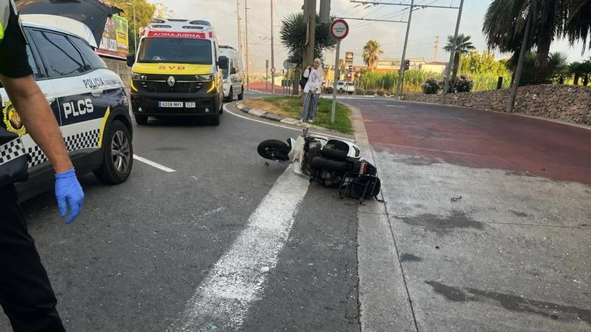 el motorista trasladado al Hospital General