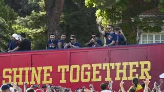 Celebración del Mundial en Madrid, en directo: la selección sube al escenario de Cibeles