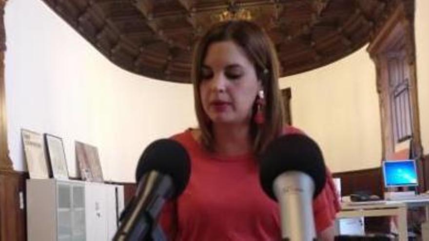 Sandra Gómez, ayer, en su despacho del Ayuntamiento de València.