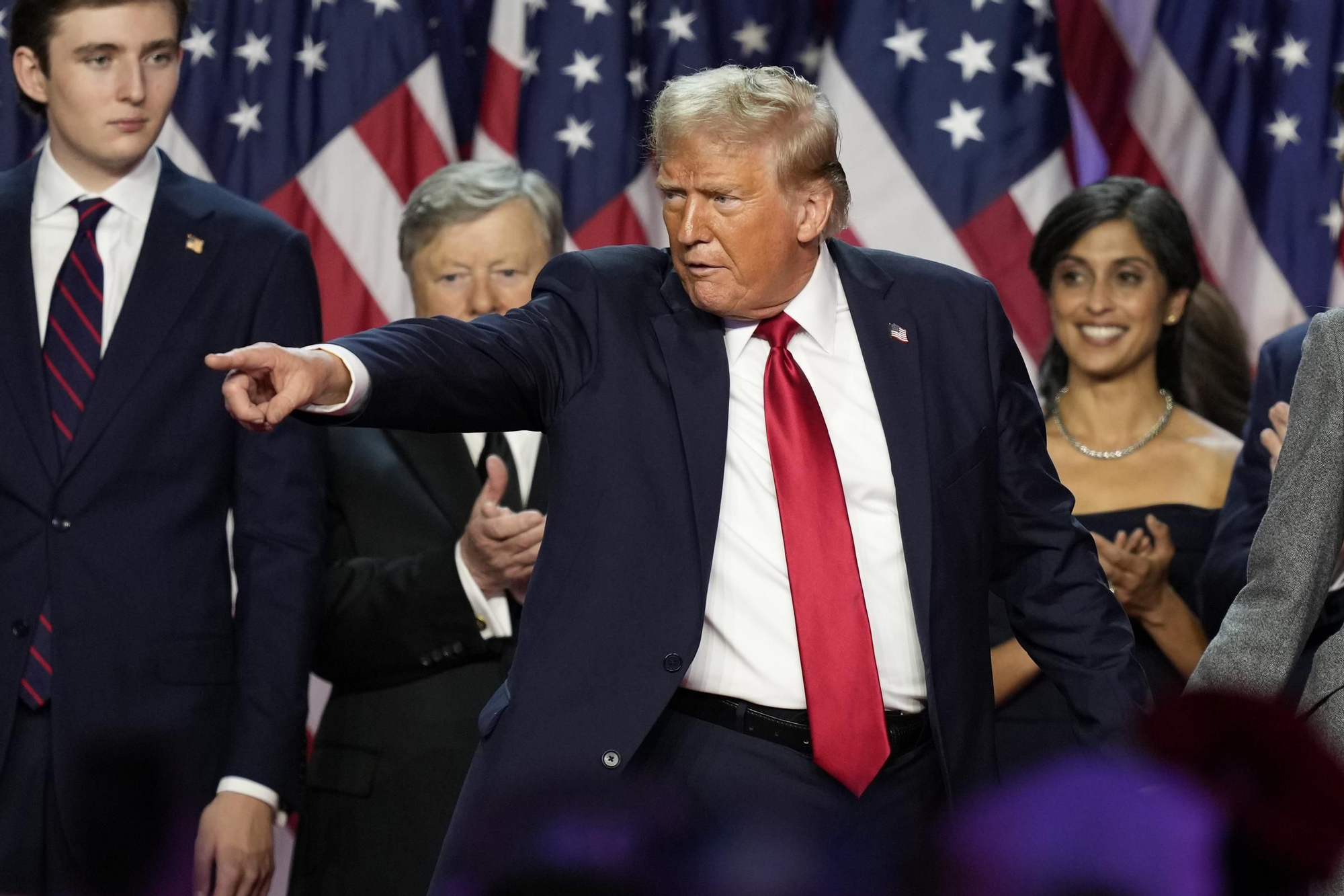 Republican presidential nominee former President Donald Trump departs an election night watch party, Wednesday, Nov. 6, 2024, in West Palm Beach, Fla. (AP Photo/Alex Brandon) Associated Press / LaPresse Only italy and Spain. EDITORIAL USE ONLY/ONLY ITALY AND SPAIN
