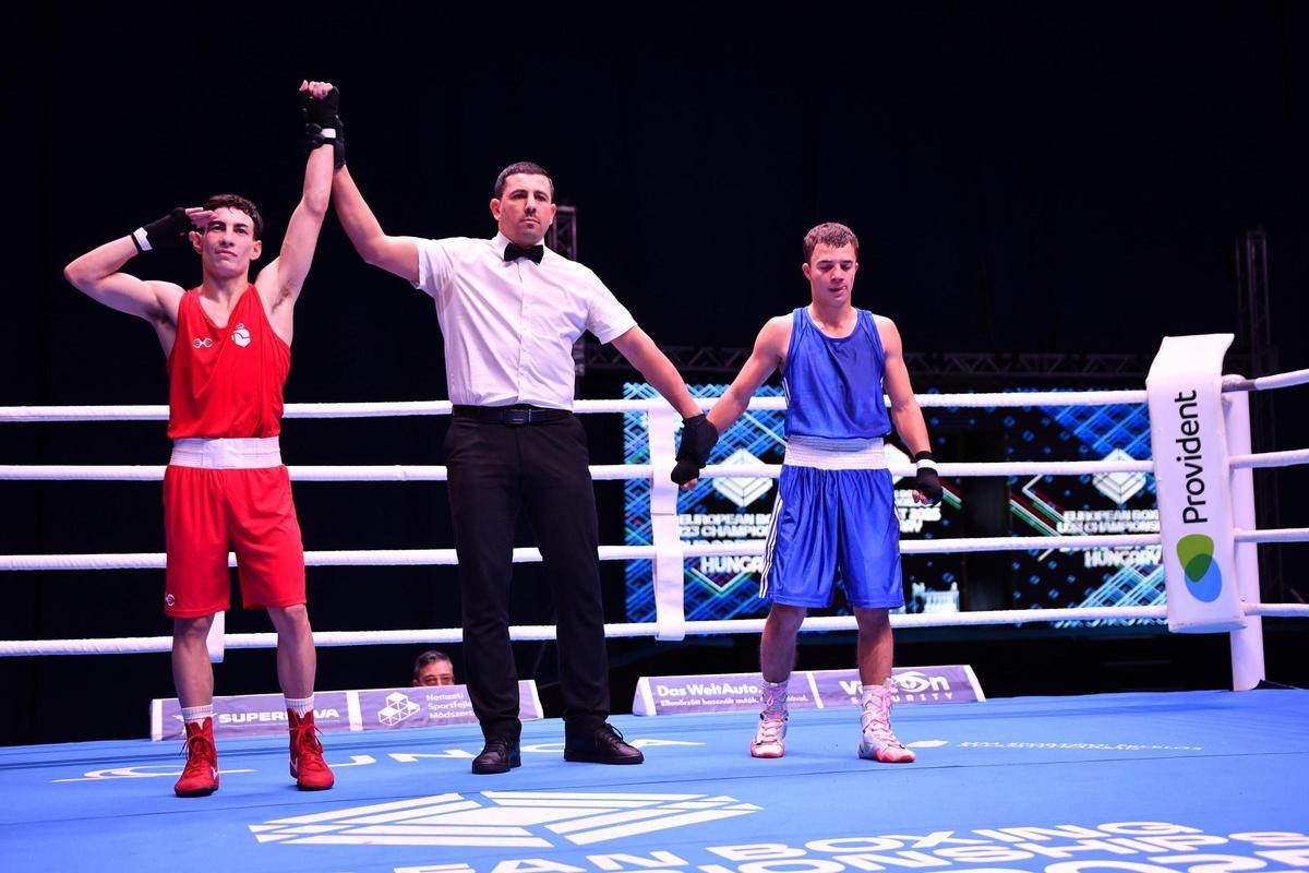 Carlos Díaz López tras su victoria en los cuartos de final del Campeonato de Europa U23