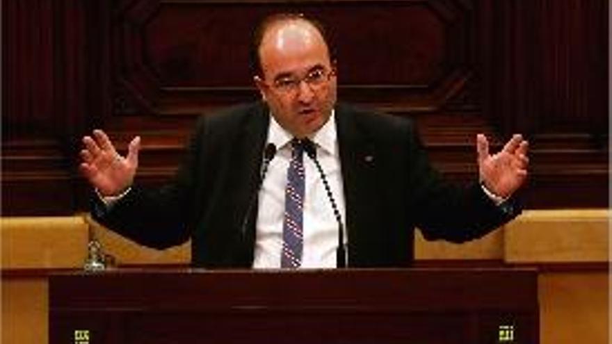 Miquel Iceta durant la seva intervenció ahir al Parlament.