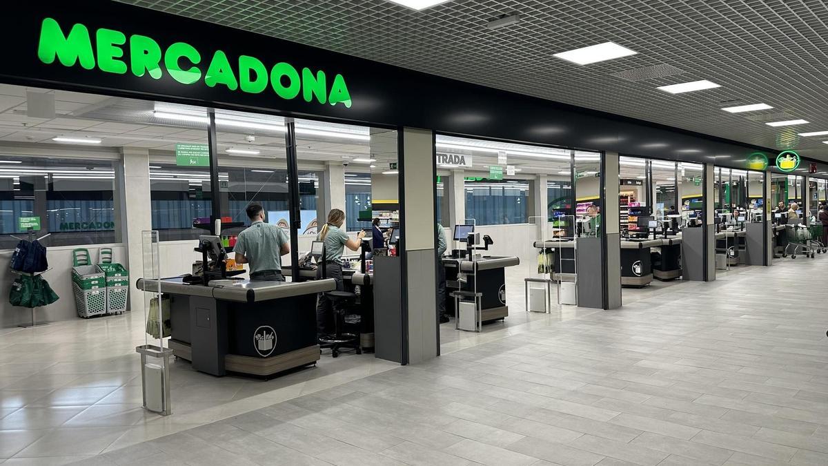 Die vor wenigen Jahren umgebaute Mercadona-Filiale in Palmas Mercado del Olivar aus.