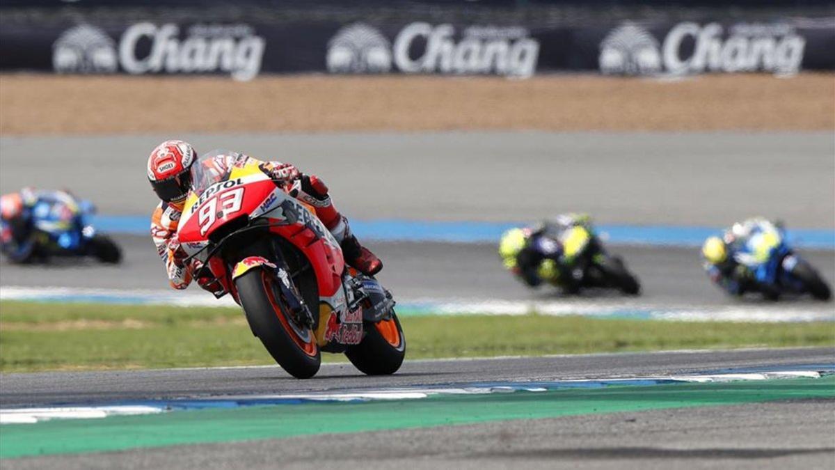 Marc Márquez, durante el GP de Thailandia