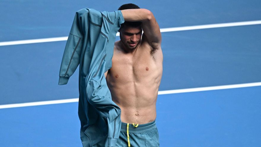 Carlos Alcaraz, en el Open de Australia.