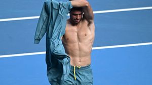 Carlos Alcaraz, en el Open de Australia.