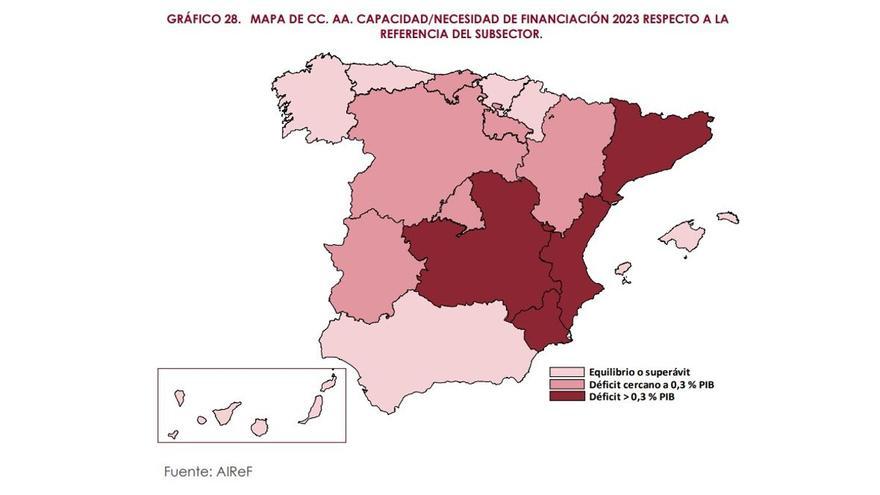 La Comunidad Valenciana cerrará el año con un déficit del 1,5%, el segundo mayor de toda España