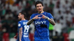 Darwin Nuñez, celebrando esta temporada un gol con el Al Hilal