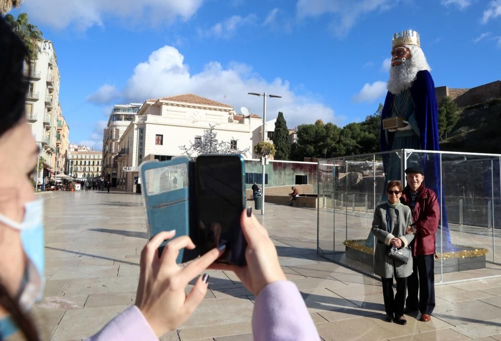 Reyes Magos gigantes en el Centro de Málaga
