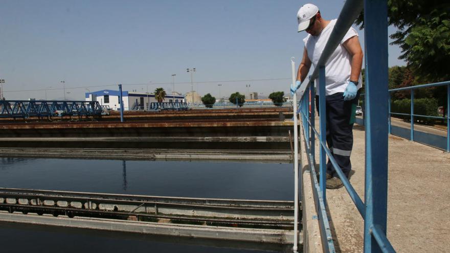 Un técnico inspecciona la zona del Guadalhorce.