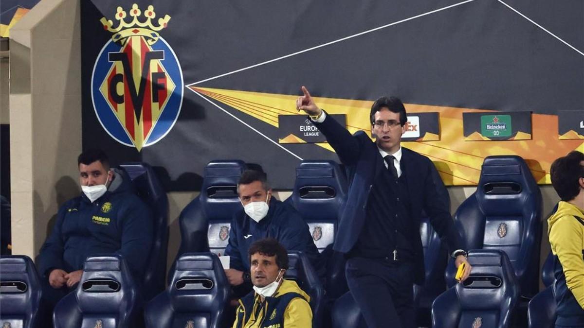 Unai Emery, durante un partido de Europa League.