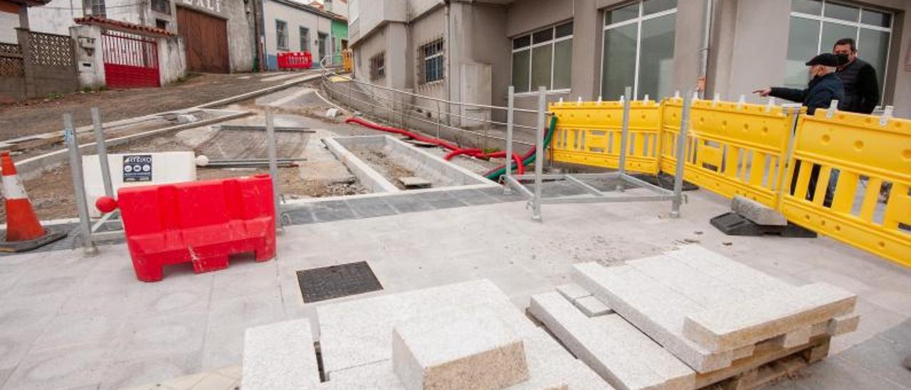 Obras de la calle Aguillón, en San Pedro de Visma, paralizadas por la crisis de Arias Infraestructuras.