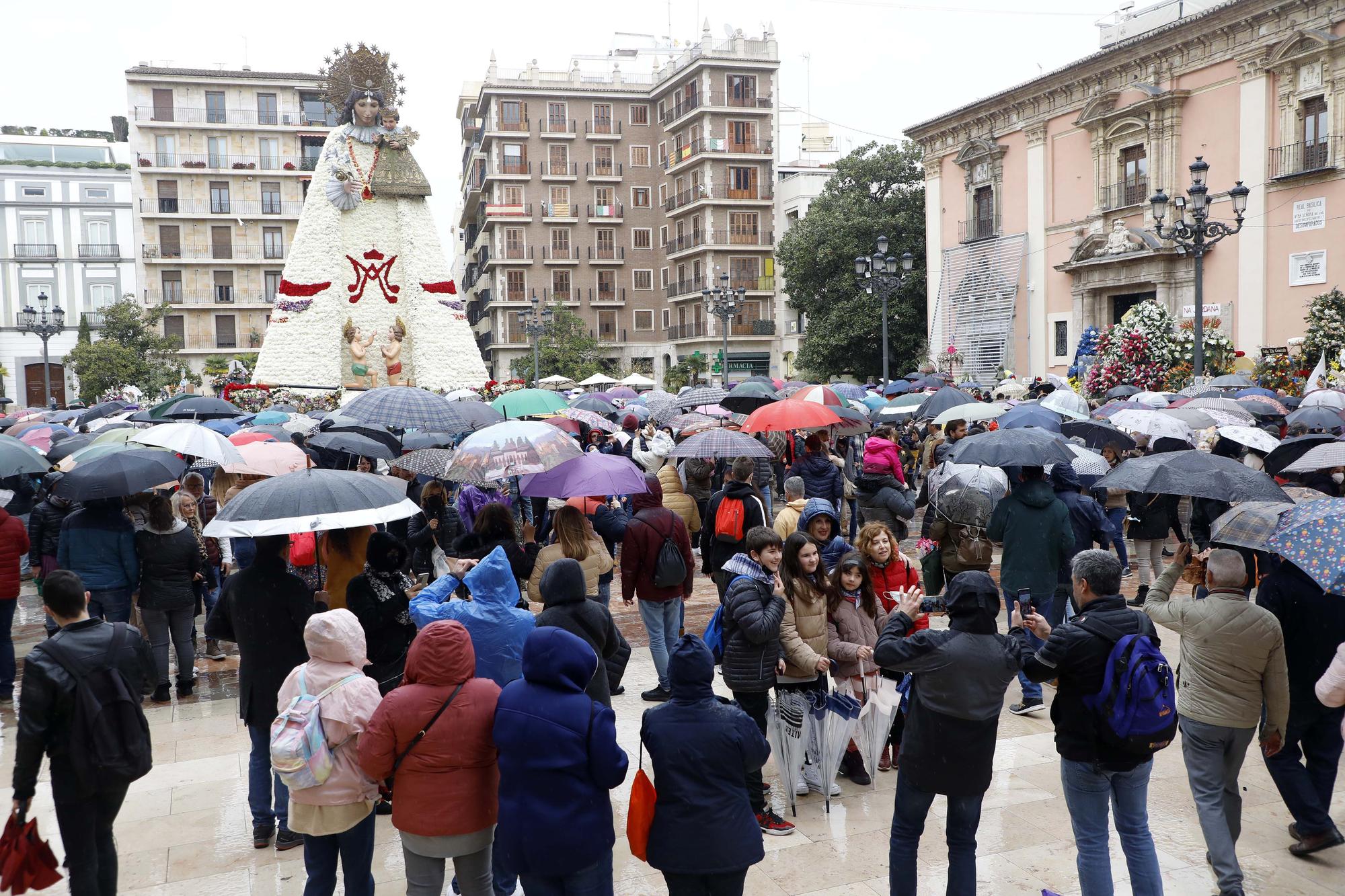 Cientos de personas se acercan a visitar el manto de la Virgen